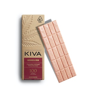 KIVA - Kiva - Raspberries & Cream White Chocolate Bar 100mg