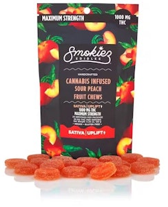 Smokiez Edibles - Sour Peach Sativa - Maximum Strength - 1000mg THC Fruit Chews