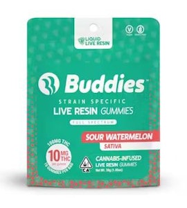 Buddies Brand - Live Resin Gummies Sour Watermelon 10ct (S)