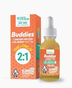Buddies Brand - Live Resin Tincture Sunrise THC/THCv 5mg:2.5mg - 30ml